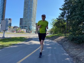 Mark Sutcliffe preparing for the Ottawa International Marathon