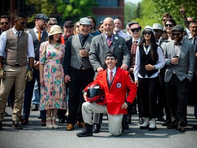 The group gathered together for a photo before they hit the road in the Distinguished Gentleman’s Ride. The Ottawa ride featured more than 90 registered riders and raised more than $20,000.