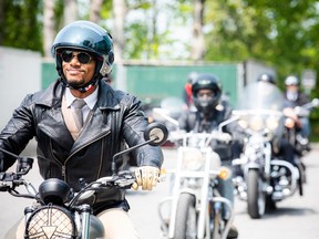 Riders in the Distinguished Gentleman’s Ride  set off from MotoMike Canada Inc. and were going to end their route at Beyond the Pale Brewing Company Sunday afternoon.