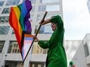 The Rainbow Flag flies during the 2022 Pride Parade in Ottawa.