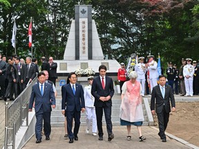 Justin Trudeau at Kapyong monument