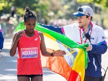 Waganesh Mekasha, top female finisher of the marathon