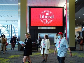 People attend the national Liberal convention in Ottawa on May 4, 2023.