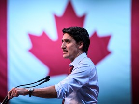 Justin Trudeau gives a keynote address at the 2023 Liberal National Convention in Ottawa on May 4, 2023.