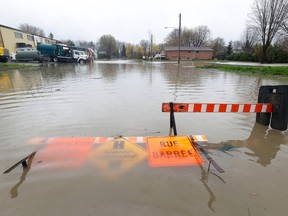 Dozens of streets were closed near Rue Saint-Louis in Gatineau due to flooding Wednesday.
