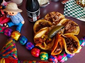 An assortment of tacos from Aztec Tacos at 77 Montreal Road in Ottawa Tuesday.