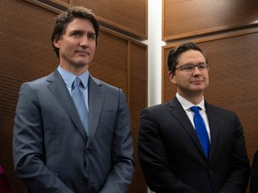 Poilievre and Trudeau together