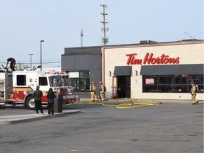 Firefighters were able to quickly extinguish a fire at a Tim Horton's restaurant on Innes Road Friday