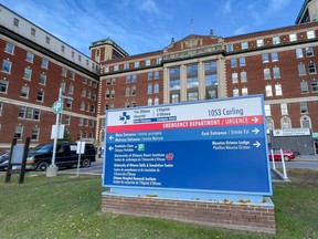 Civic hospital campus sign