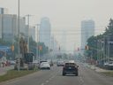 The view along Ottawa's Carling Avenue Tuesday morning: Our air this week contains tiny particles of burned stuff, basically soot, which can lodge in our lungs, unlike gases, which we exhale.