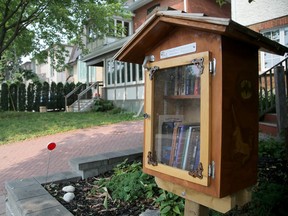 Little library on a lawn