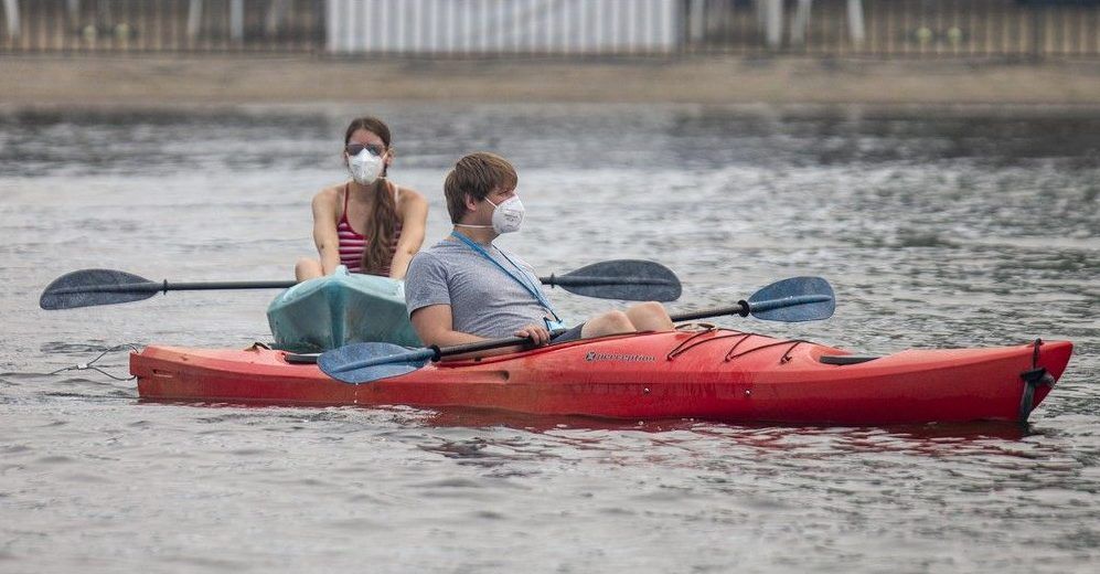 Paddlers on the Rideau