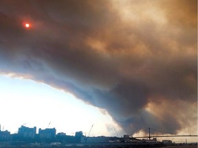Smoke rises from a wildfire, in Halifax, Nova Scotia, Canada, May 28, 2023 in this still image obtained from social media video.