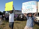 About 100 cyclists and others gathered Thursday morning at the intersection of Somerset and Gladstone to demand safer streets for bikes and pedestrians.