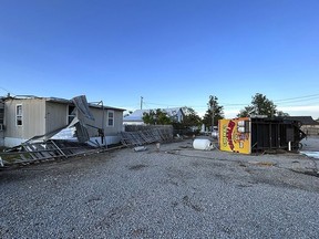 damaged homes from tornado