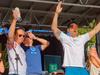 A screenshot of a video of Vancouver Mayor Ken Sim, Coun. Mike Klassen, and a third person shotgunning beers at the Khatsahlano Streety Party on the weekend.