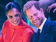 FILE: Meghan Markle and Prince Harry attend the annual One Young World Summit at Bridgewater Hall in Manchester, north-west England on September 5, 2022.