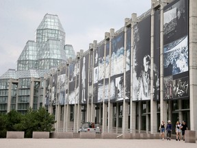 The National Gallery has a new installation on its exterior called "The Black Canadians (After Cooke)."