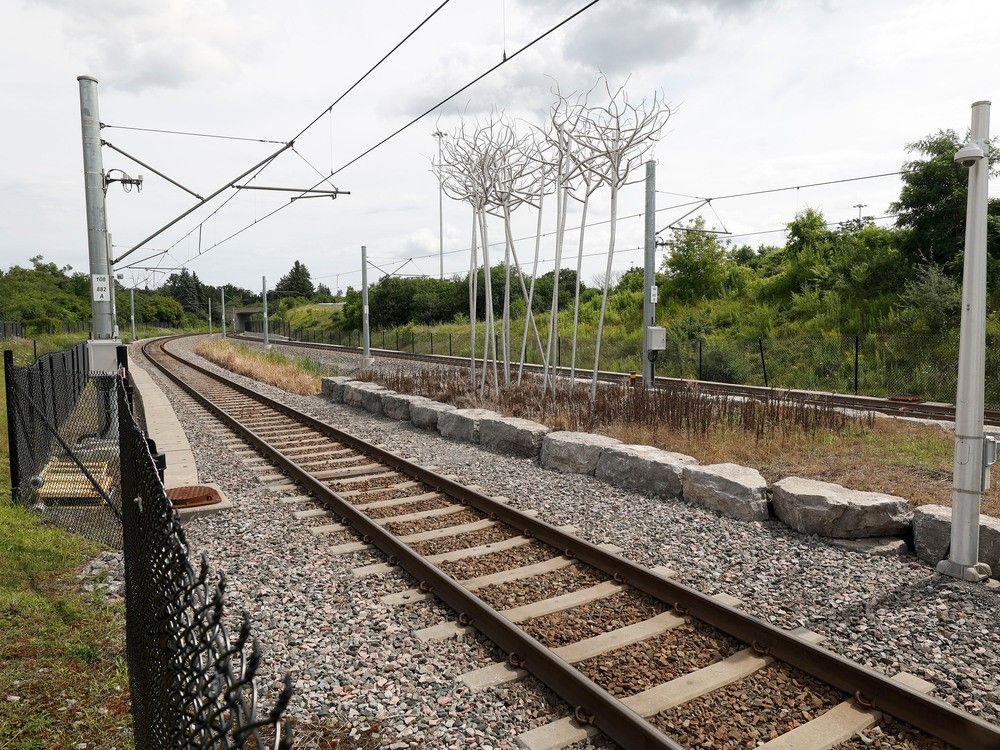 Ottawa LRT tracks Cyrville Station