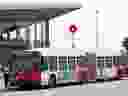 An R1 bus waits at OC Transpo's Cyrville LRT station last week.