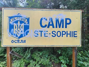 The Camp Ste-Sophie sign