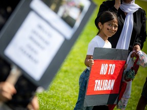 The Ottawa chapter of the Canadian Women for Women in Afghanistan held a rally on Parliament Hill on Sunday, Aug. 13, 2023, to draw attention to the women's rights crisis in Afghanistan.