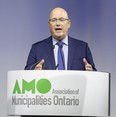 Minister of Municipal Affairs and Housing Steve Clark speaks at the Association of Municipalities of Ontario conference at RBC Place in London, Ontario on Tuesday August 22, 2023. Photo by Derek Ruttan/London Free Press/Postmedia Network