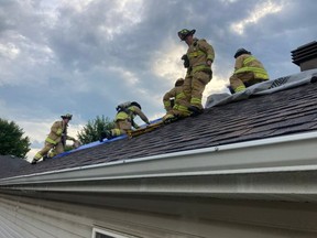 Ottawa Fire Services says part of a roof was ripped off a home in Riverside South.