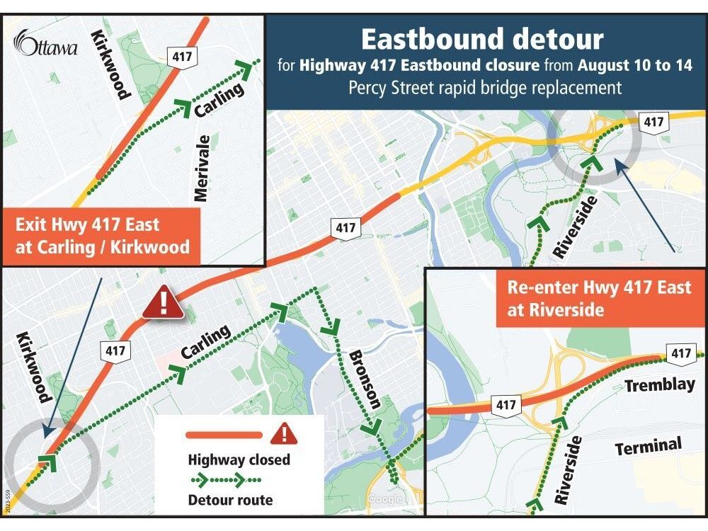 Another bridge related closure of Queensway scheduled for Aug. 10