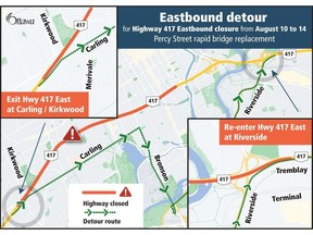 queensway detour percy street bridge replacement