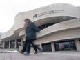 People walk past the Canadian Museum of History in Gatineau, Quebec.