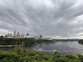 The Ottawa River behind the Parliament buildings