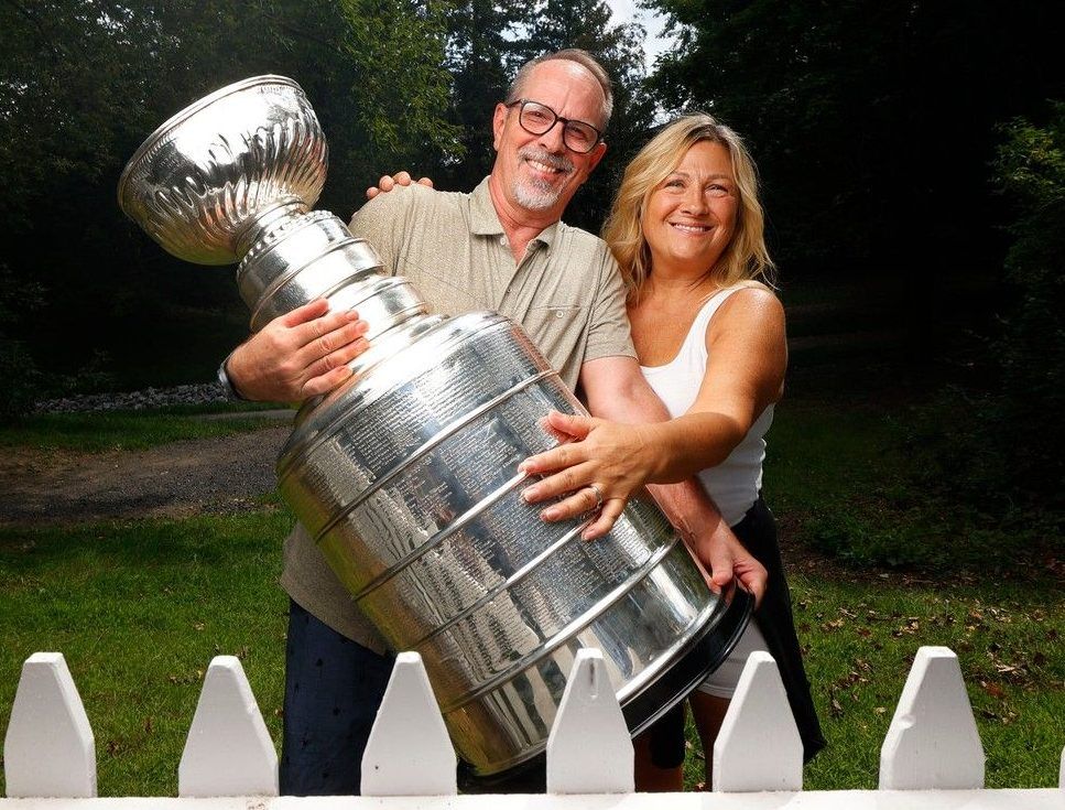 A day in the life of the Stanley Cup, on regular Monday, in a little
Ottawa park, hoisted by an assistant trainer