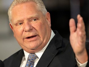 FILE: Premier Doug Ford at Transform Automotive in London May 24 to announce new funds for skilled jobs training.