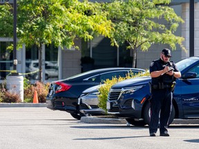 Ottawa police are investigating after two people were killed and others injured in the parking lot of the Infinity Convention Centre Sunday September 3, 2023.Ashley Fraser/Postmedia