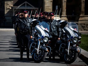 Toronto Police Service Motor Unit at the Canadian Police and Peace Officers' 46th annual memorial service on Parliament Hill
