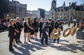 Wreaths placed at Canadian Police and Peace Officers' 46th annual memorial service on Parliament Hill