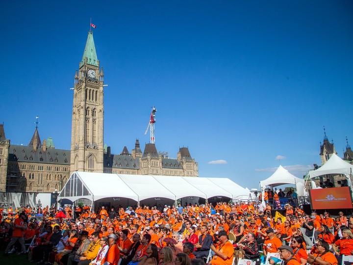  Parliament Hill was a sea of orange for the event marking National Day for Truth and Reconciliation.
