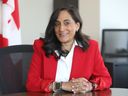 Treasury Board president Anita Anand in her office on Sept. 20, 2023.