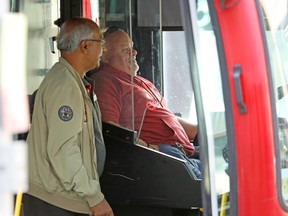 OC Transpo bus driver not wearing uniform during one day labour protest, September 21, 2023.