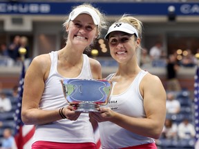 Ottawa's Gabriela Dabrowski, on the right, and partner Erin Routliffe
