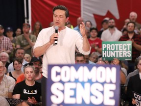 Conservative Leader Pierre Poilievre holds a rally in Sudbury, Ont., on July 27.