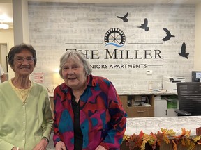 Friends Frances Huddleson and Margie Hartley were reunited at The Miller after coincidentally arriving within months of each other.  SUPPLIED PHOTO