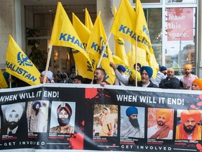 Protest calling for an independent Sikh state within India called Kalistan
