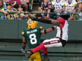 File photo: The Ottawa Redblacks' Bralon Addison, seen in a game against Edmonton in August, says the goal for the team remains the playoffs.