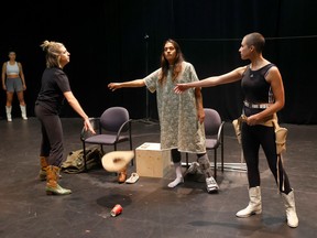 Director Emily Pearlman oversees a rehearsal for the Supine Cobbler