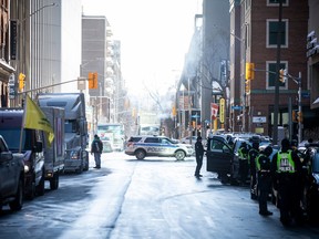 Ottawa police convoy protest Laurier Street