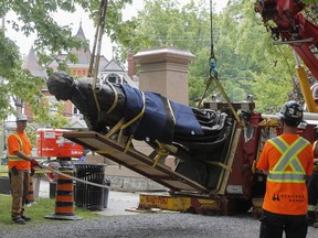 John A. Macdonald statue going down