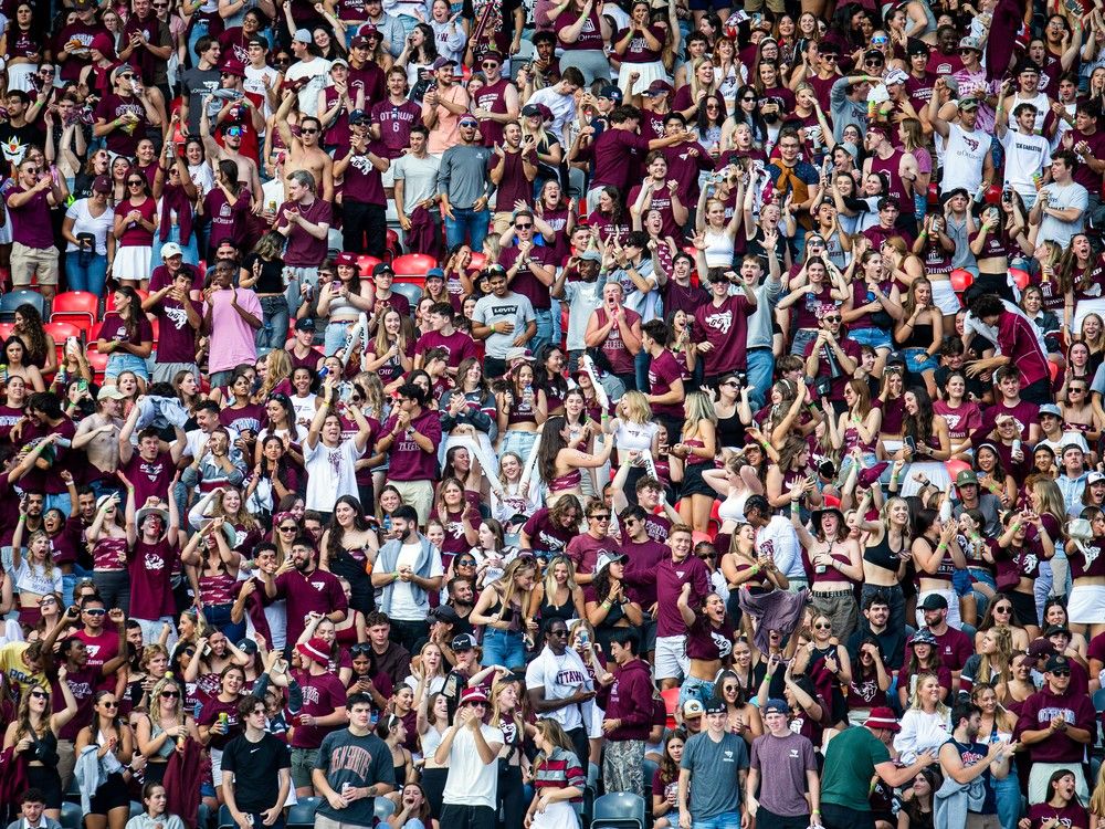 Spectators at the 2023 Panda Game held Sunday, Oct. 1, 2023, at TD Place