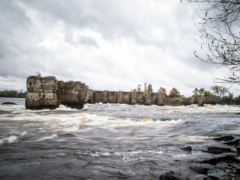 Historic Aylmer ruins at Desch&ecirc;nes Rapids on the Ottawa River.
